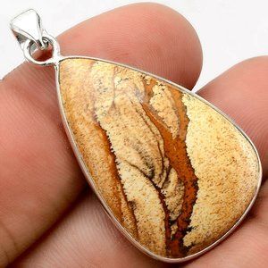 Natural Picture Jasper Solid Sterling Silver